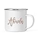 Andaz Press 11oz. Metal Camping Mug Gift, Faux Rose Gold Glitter Abuela, 1-Pack, Birthday Christmas Outdoors Enamel Campfire Cup