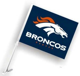 Denver Broncos Car Flag Vibrant Colors & Features the Team Logo Made with Sturdy Nylon