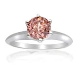 .50 Ct Pink Diamond Round Solitaire Engagment Ring