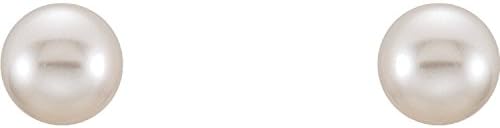 Titanium 6mm White Swarovski Imitation Pearl Earrings