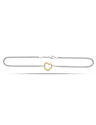 14K Yellow Gold With Sterling Silver Fancy Links Anklet (10 Inches)