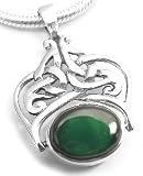 Spinning Reversible Celtic Knot Green Malachite & Black Onyx Sterling Silver Pendant
