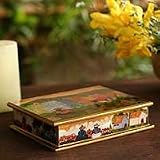 NOVICA Painted glass jewelry box, 'Mother and Daughter'