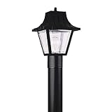 Sea Gull Lighting 8275-32 Single-Light Outdoor Post Lantern Top with Black, Clear Beveled Acrylic Panels