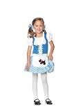 Girls Kids Childrens 2Pc. Darling Dorothy, Peasant Apron Dress And Hair Bows Leg Avenue Costume Halloween Outfit