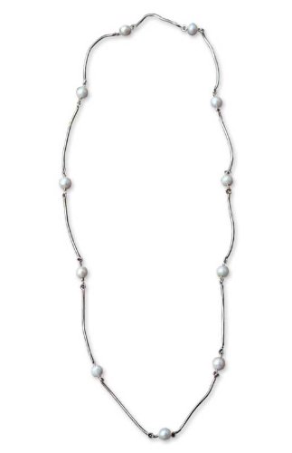 Pearl long chain necklace Iridescent Chic