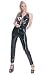 Vinyl Halter Zipper Front Cat Suit -Black/Large by Leg avenue