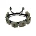 Hand-knotted Vintage Jade Flower Band Bracelet - Adjustable Cord
