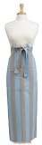 Domestique Linen Bistro Apron, Ocean/Natural Stripe