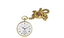 Catorex Men's Les Breuleux 18k Gold Plated Brass White Textured Dial Pocket Watch