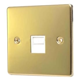 POLISHED BRASS TELEPHONE SLAVE SOCKET C438PBW