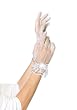 Lace Wrist Length Gloves With Mini Flower Detail (White-One Size)