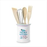 Mom's Kitchen Porcelain Utensil Holder w/ Cutlery