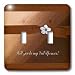 Beverly Turner Wedding Attendant and Bridal Party Design - Veil Sponsor Request, Autumn Orange Ribbon with Flower on Peach - Light Switch Covers - double toggle switch