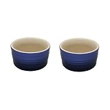Le Creuset Stoneware 7-3/4-Ounce 2-Piece Ramekin Set, Cobalt Blue