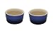 Le Creuset Stoneware 7-3/4-Ounce 2-Piece Ramekin Set, Cobalt Blue