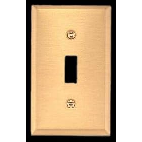 Single Beveled Toggle or Dimmer Switchplate - Brushed Solid Brass by Renovator's Supply