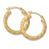 14KT Twist Hoop Earrings