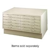 Safco(R) 5-Drawer Flat File, 53 3/8in.W x 41 3/8in.D External, 50in.W x 38in.D Internal