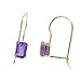 Amethyst and 10K Yellow Gold Huggie Hoop Earrings