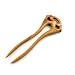 Crystalmood Handmade 2-Prong Peach Wood Carved Hair Stick Dragons 5.75 inches