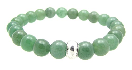 Heart Chakra Bracelet 4th Chakra Balancing Green Aventurine Gemstone Beaded Elastic Bracelet, 7 3/4