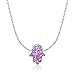 Purple Opal Hamsa Hand Necklace 16-18 inch Yellow or Rose Gold Plated and Sterling Silver