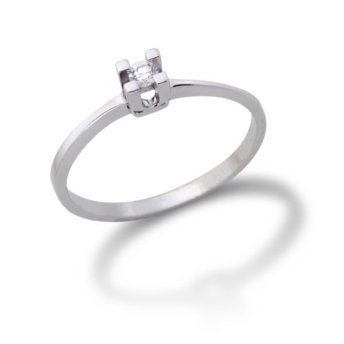Miore 14ct/585 Weissgold Solitaire Damenring Gr&ouml;&szlig;e 54 mit Brillant ca.0,06ct MA67RWO Preisvergleich