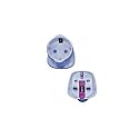 Schuko/Shuko Style EU/European (2-Pin) to UK (3-Pin) AC Mains Power Adaptor Converter Travel Plug - White