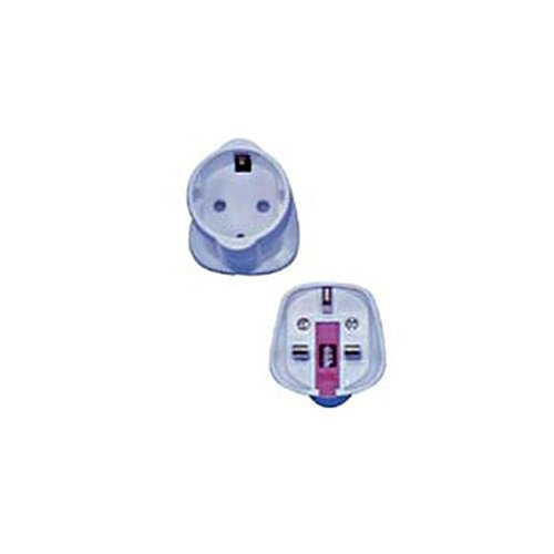Childrens Toyshop  Computer : Schuko/Shuko Style EU/European (2-Pin) to UK (3-Pin) AC Mains Power Adaptor Converter Travel Plug - White