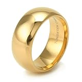 2nd Generation Plain Dome Gold Tungsten Carbide Wedding Band Ring 9mm