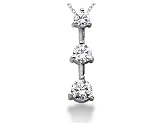 0.75CTW Classic Three Prong Three Stone Diamond Pendant in Platinum