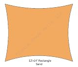 12 x14 Sand Color Rectangle Premium Quality Sun Shade Sail Made in USA