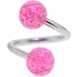 Pink Glitter Spiral Twister Belly Ring