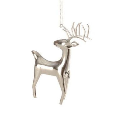 4″ Modern Elegance Silver Standing Reindeer Christmas Ornament