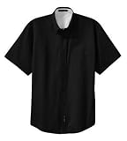 Port Authority - Short Sleeve Easy Care Shirt Black/Light Stone-XL