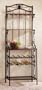 Wood Metal Wine Bottle & Wine Glass Rack Shelf