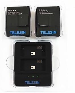 RAR TELESIN Dual-Slot USB Charger + 2 1300mAh Batteries Travelling Set for Gopro Hero3+/3