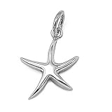 Shiny Polish Sterling Silver Mini StarFish Pendant