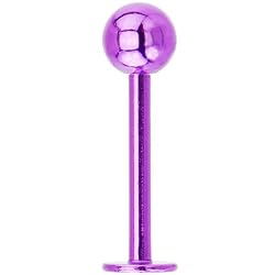 16 Gauge Light Purple Electro Titanium Labret Monroe -3/8"