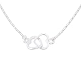 Sterling Silver Interlocking Heart Necklace with Link Chain