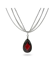 Extraordinary Multi-Strand Silver Garnet Drop Necklace