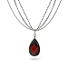 Extraordinary Multi-Strand Silver Garnet Drop Necklace