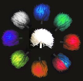 Lighted Flashing Power Pom POMS W/ LED FLASHING LIGHTS