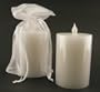 BATTERY OPERATED Pillar CANDLE wax white vanilla 3 x 4 flameless dripless wedding favor