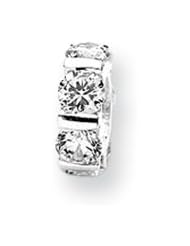 Clear CZ, Wheel Pattern Charm in Silver for 3mm Charm Bracelets