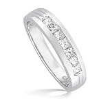 18k White Gold Diamond Wedding Band.