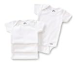 Gerber Brand 4 Pack Organic Onesies, White, 3-6 Months