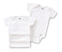 Gerber Brand 4 Pack Organic Onesies, White, 0-3 Months