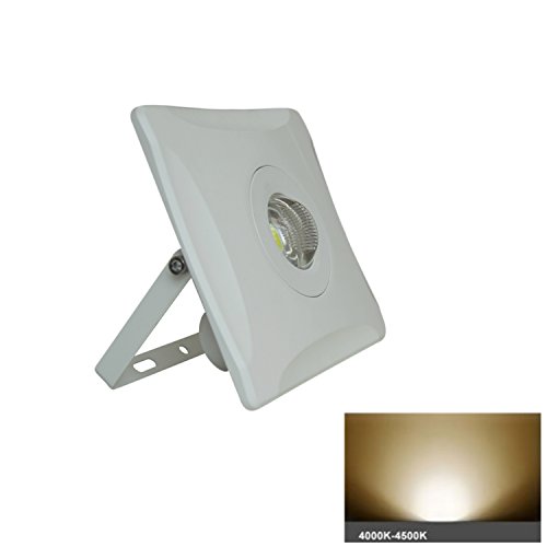 10w LED Flood Light, Ultra-thin+ Modern Design, 850lm AC85V-265V Waterproof (IP65) Indoor outdoor Security Lamp, Courtyard Garage Landscape Soffit Lighting Fixture, 2700-6500K (Pure white 4500K)